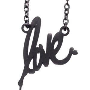 NWT Ruben Rojas Black Love Necklace Signature Pendant